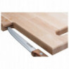 Deska do krojenia drewniana z nożem